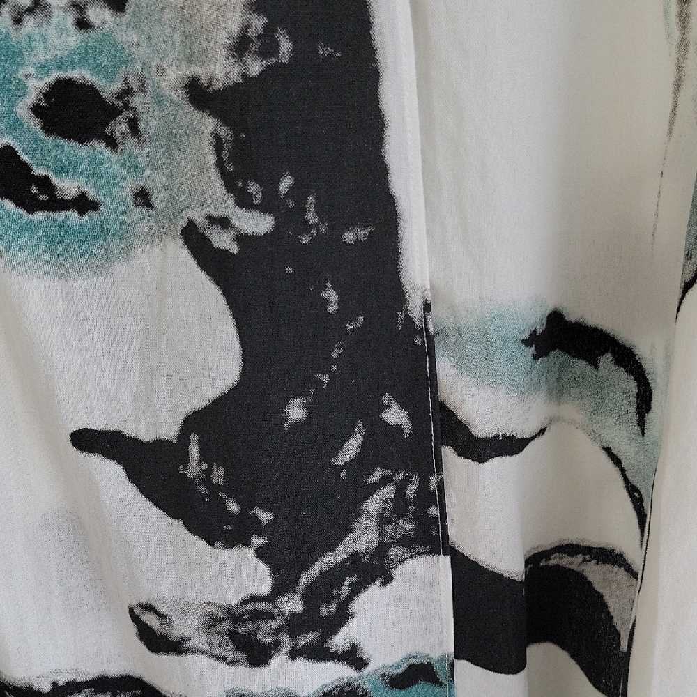VEINFUNS Stylish White Dress Midi Linen And Cotton Short Sleeve Artsy Boho L - Picture 7 of 9